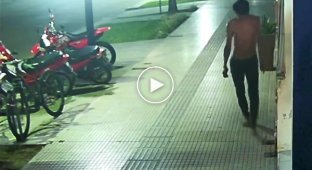 В Аргентине прохожий нокаутировал отца с ребенком на плечах