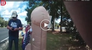 Женщина схлопотала арест за гигантский символ протеста