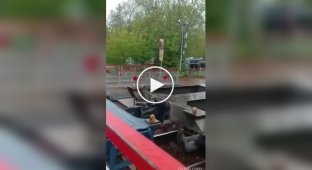 In Russia, a drunk couple tried to crawl under a stationary train, but the train started moving