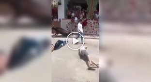 In Peru, an enraged A bull attacked a man during a festival.