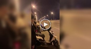 Something went wrong for the motorcyclist