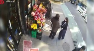 A taxi veered onto a sidewalk in New York and struck two women near a store