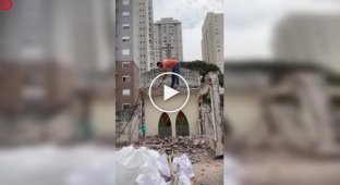 A Brazilian worker destroyed more than just a building during construction.