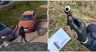 In Russia, a killer shot a local businessman (4 photos + 1 video)