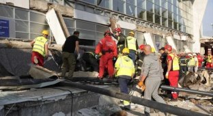 A concrete canopy collapsed on people at a train station in Serbia (4 photos + 4 videos)