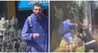 Россиянин на Бали пригрозил ножом таксисту и поплатился (4 фото + 1 видео)