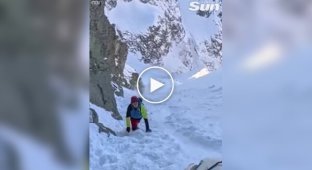 A mountain climber tumbled down a mountain.