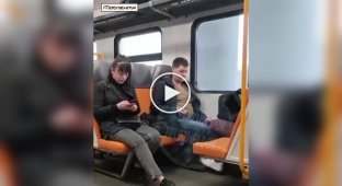 In a Russian train, passengers did not share legroom