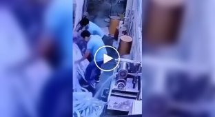 Worker at work got caught in the machinery