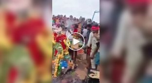 An Indian man tried to prove to his followers that he can fly