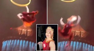 Артистка Cirque du Soleil сорвалась с высоты во время выступления (6 фото + 1 видео)