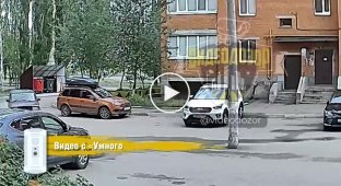 In Bashkiria, a young driver was distracted by his phone and crashed into a pole in the yard