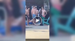 One against seven: a conflict by the pool escalated into a fight