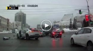 Car accident with a Porsche involved