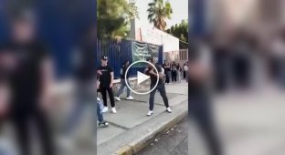 A man fought with a student