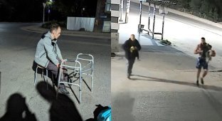 In Russia, two men robbed a disabled man, robbing him of food (4 photos + 2 videos)