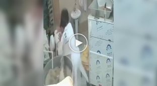 A mixer wrapped a man's shirt, nearly losing his arm.