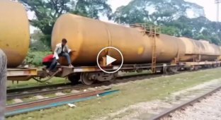 Young Indian hit by a train