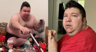 “It was the greatest social experiment”: a food blogger lost 113 kilograms and immediately had a large portion of food for lunch (5 photos + 2 videos)