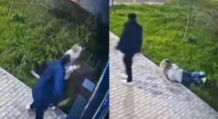 Can't stop the violence? In Almaty, a man brutally beat his ex-wife (1 photo + 1 video)