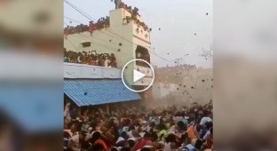 A joyful Indian festival where everyone throws cow dung at each other