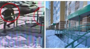 Ice Chunk from Roof Nearly Kills Man with 6-Month-Old Child in Tatarstan (3 Photos + 2 Videos)