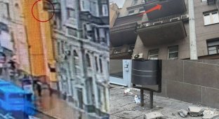 In the center of Moscow, part of a balcony collapsed on passers-by (5 photos + 2 videos)