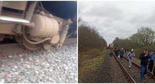 A Russian placed a gas cylinder on the rails out of envy of working people (3 photos)