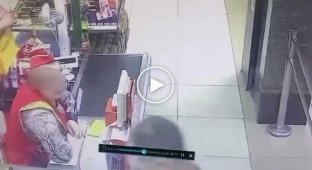 A man punched a store cashier in the face