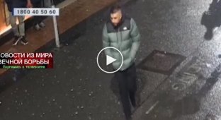 A man hit a stranger on the street.