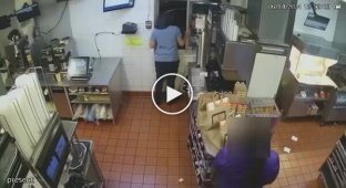 In the USA, a McDonalds employee shot at a customer's car