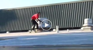 Why it's not a good idea to skateboard on a rooftop.