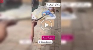 In Ceuta, migrants sleeping on the street were woken up with a fire extinguisher