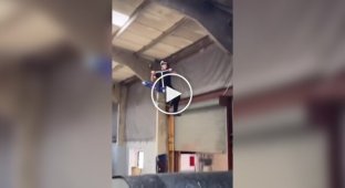 The jump was higher than he expected