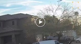 The moment a plane crashed into residential buildings in the US