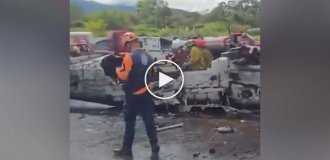 A light aircraft crash in Venezuela was caught on video