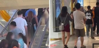 Чоловік у торговому центрі фотографував дівчат під спідницями, а потім зайнявся шопінгом зі своєю родиною (1 фото + 2 відео)