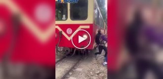 A train hit a tourist in Taiwan