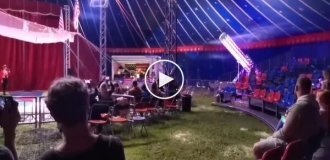 A circus stunt ended in injuries for an acrobat
