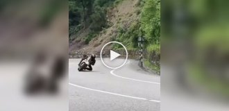 An inept motorcyclist