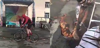 At a festival in the Sverdlovsk region, children were hit by a burning cable (2 photos + 2 videos)