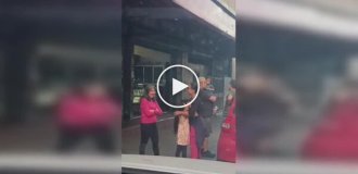 Breastfeeding in the middle of the street