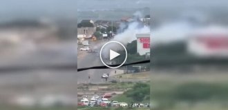 A robbery like in a movie: a van with money exploded, the robbers escaped With the loot