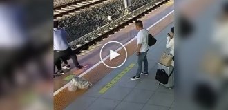 A security guard saved a pregnant woman from a speeding train at the last moment