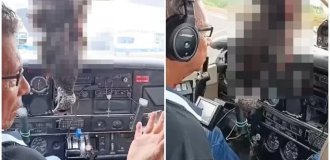 In Brazil, a vulture crashed into a passenger plane and broke the windshield (2 photos + 2 videos)