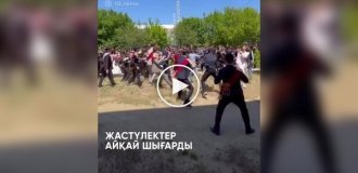 In Kazakhstan, school graduates staged a mass brawl