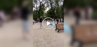 A skateboarder's painful fall.