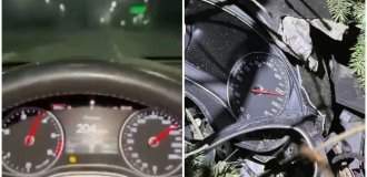 Hit a pole at 220 km/h (4 photos + 2 videos)