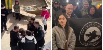 In Russia, a young mother was beaten on the playground because of a remark she made (2 photos + 1 video)