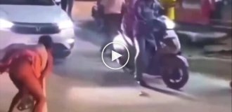 In India, a street fight ended with the use of a biological weapon.